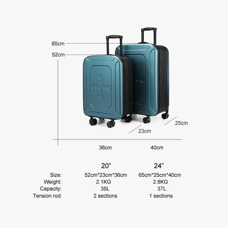 A blue ABS Portable foldable suitcase expands for travel luggage boarding product parameters