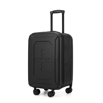 A black ABS Portable foldable suitcase expands for travel luggage boarding internal struture