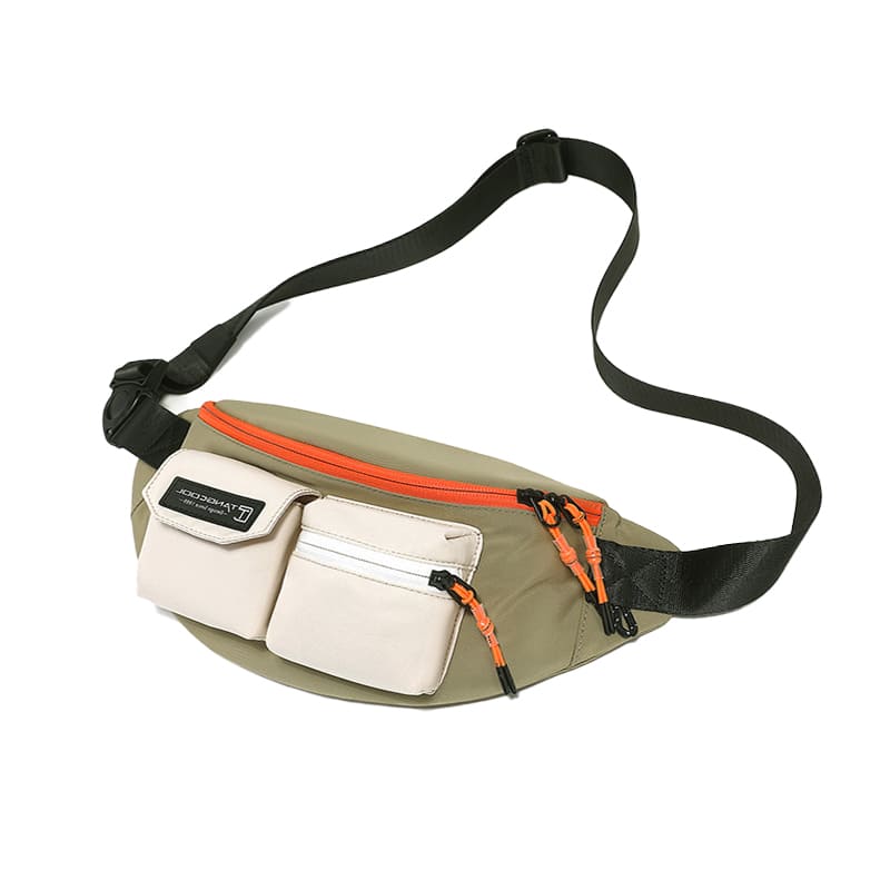 A green fashion hiking waist bag, men's and women's leisure running bicycle Fanny pack product picture