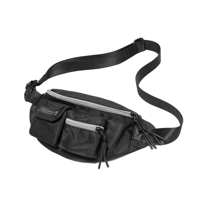 A black fashion hiking waist bag, men's and women's leisure running bicycle Fanny pack product picture