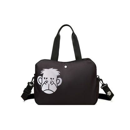 A monkey pattern Large capacity travel bag nylon gym bag crossbody college tote bag