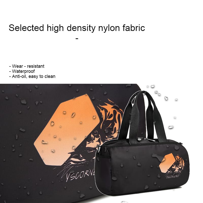 A tiger pattern Light and large capacity travel bag handle gym bag crossbody sport bag fabric