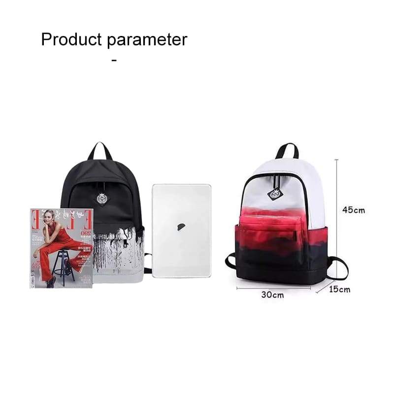 A red Lightweight nylon backpack College men's and women's shoulder bag product parameter