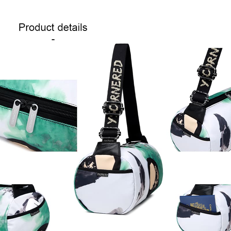 Personalized pattern fashion bucket bag nylon Crossbody sports bag details