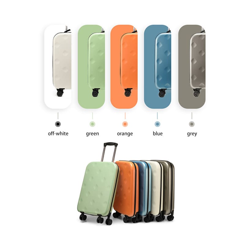 Portable foldable suitcase expands for easy stroage luggage boarding color display