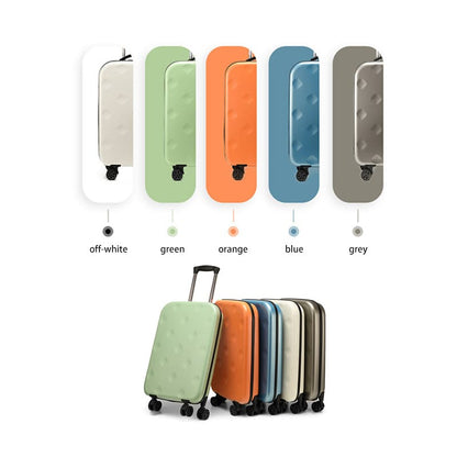 Portable foldable suitcase expands for easy stroage luggage boarding color display