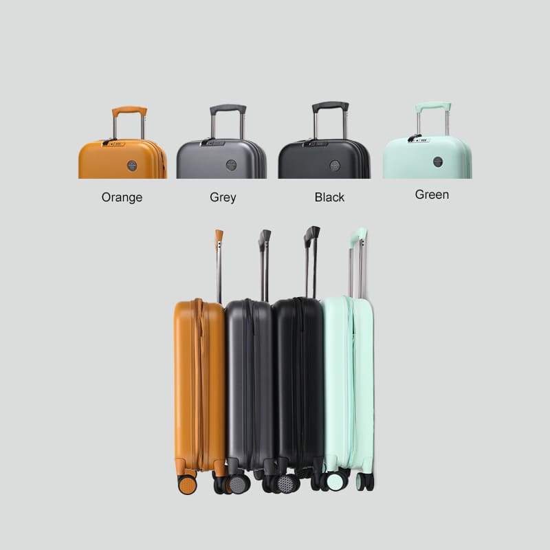 A orange Portable password foldable suitcase expands travel luggage onboard color display2