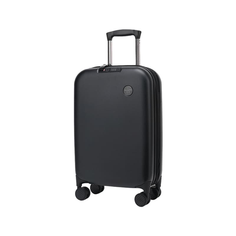 A black Portable password foldable suitcase expands travel luggage onboard
