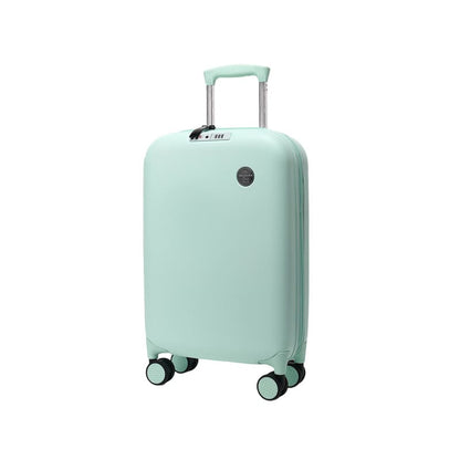 A green Portable password foldable suitcase expands travel luggage onboard