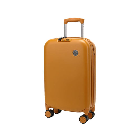 A orange Portable password foldable suitcase expands travel luggage onboard