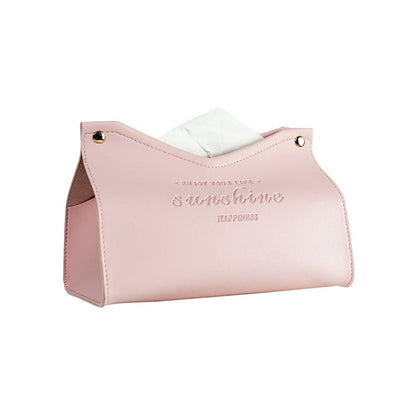 A Pink Coustom Creative Storage PU Tissue Box Tissue Dispenser Car tissue Box