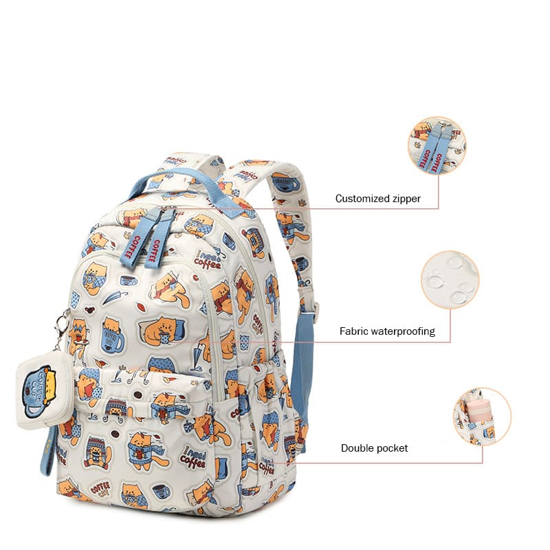 Teenage Girls Backpack High School Girls School Bag Cute Multi Pockets details