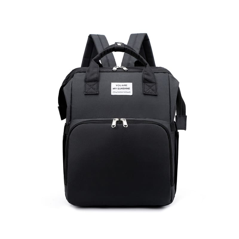 A Black Multi-Function Diaper Bag For Mom Baby Bag Large Capacity Mom Backpack