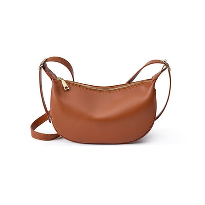 A Brown Vintage Cowhide Leather Shoulder Bag crossbody For Women Fashion