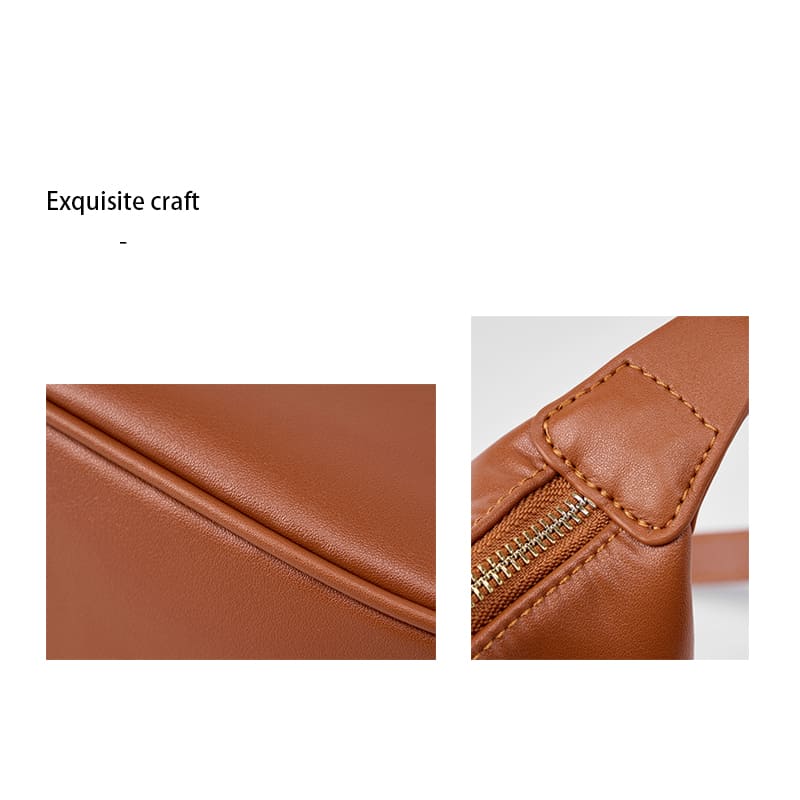 A Brown Vintage Cowhide Leather Shoulder Bag crossbody For Women Fashion Exquisite carft