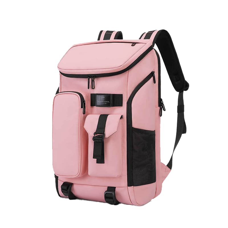 A pink Travel work sports hiking multi-functional backpack racket storage bag