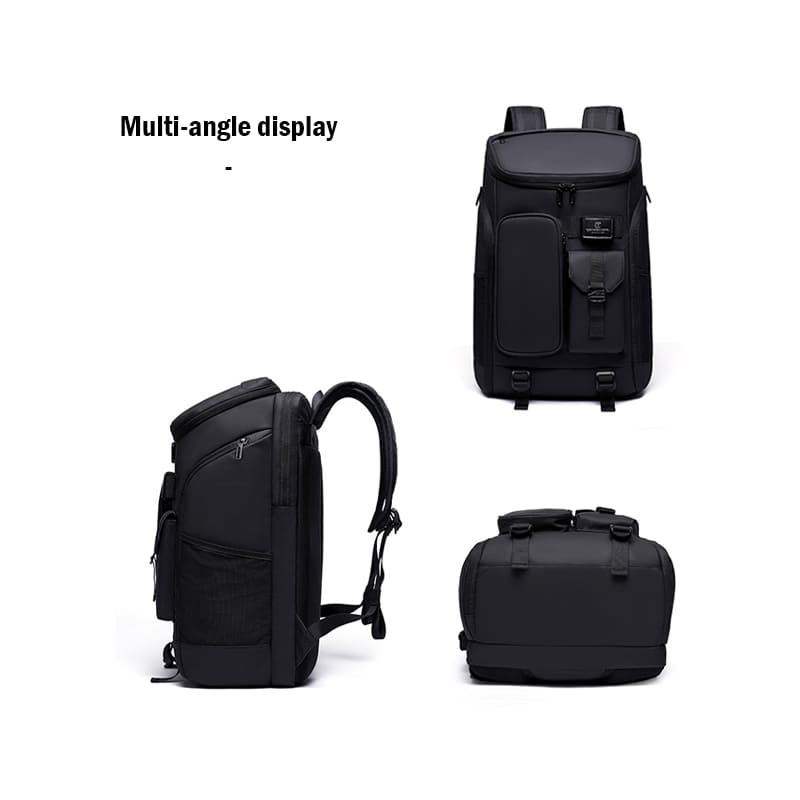 A black Travel work sports hiking multi-functional backpack racket storage bag multi angle display