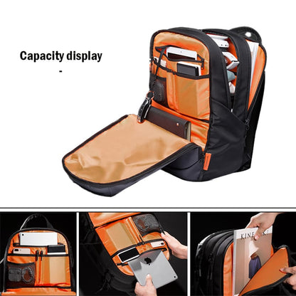 A Black Men's Casual Laptop Bag Waterproof Fabric Travel Lightweight Backpack capacity