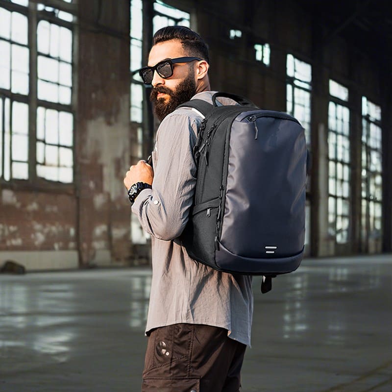 Men's Casual Laptop Bag Waterproof Fabric Travel Lightweight Backpack