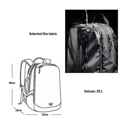 A Black Men's Casual Laptop Bag Waterproof Fabric Travel Lightweight Backpack fabric