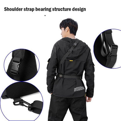 A Black Daily Waterproof Oxford cloth Chest bag & hipster lightweight shoulder bag details