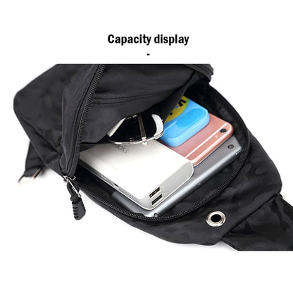 A black Street trend Crossbody bags and urban style chest bags Oxford fanny pack capacity display