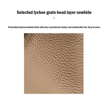 A grey Litchi Grain Leather Wide Strap Hobo Twist-Lock Crossbody shoulder bag leather