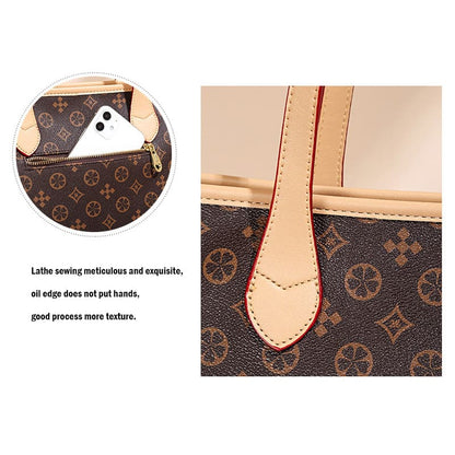 A Brown Classic pattern PVC Tote large capacity handbag luxury shoulder bag details2
