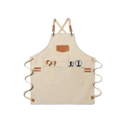 Kahki Elegant Canvas Craftsman Apron with Adjustable Neck Strap for Cooking and Mechanical product Image- View Product Image