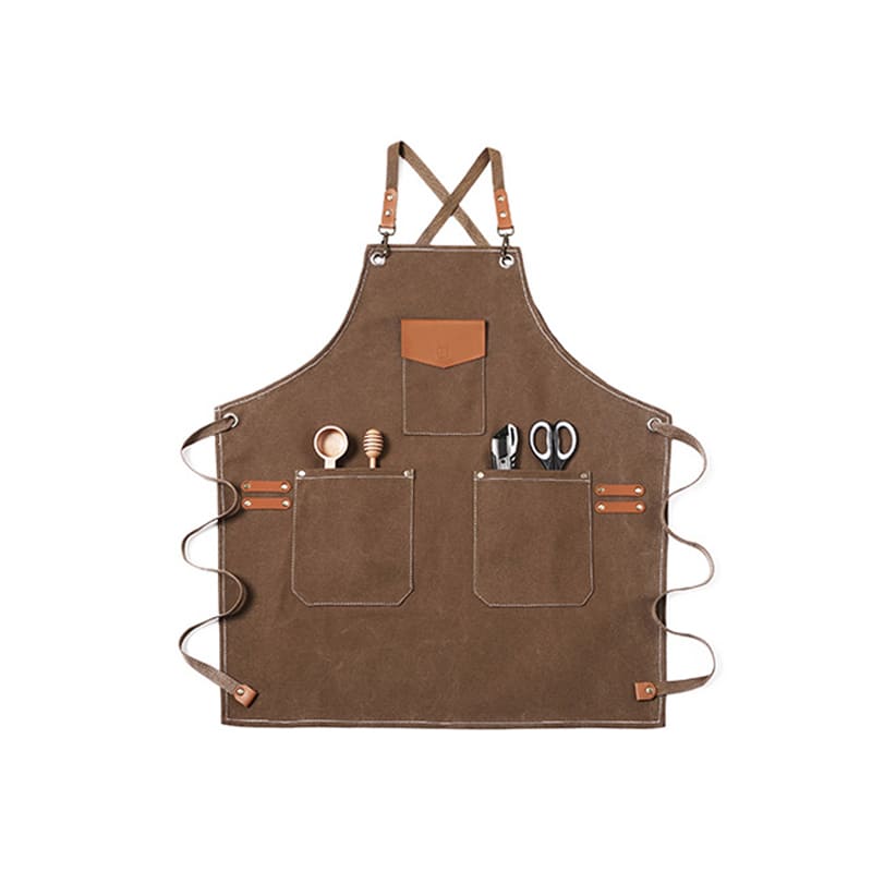 Coffee Elegant Canvas Craftsman Apron with Adjustable Neck Strap for Cooking and Mechanical product Image- View Product Image