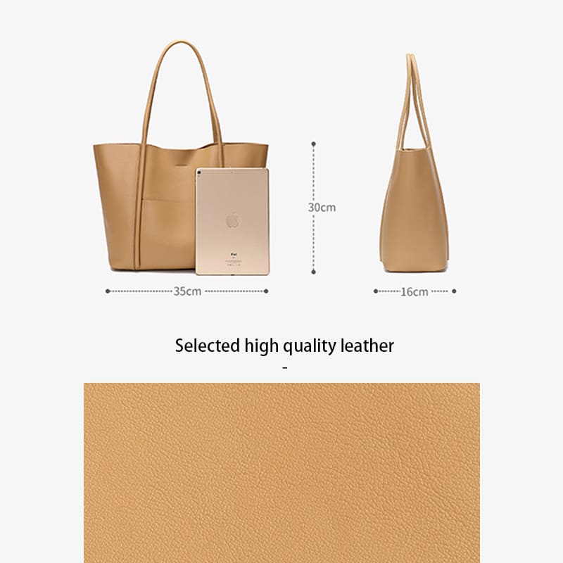 A Genuine Cowhide Leather Tote Bag For Women Large Capacity Handbag product parameter