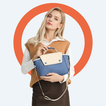 A model show off the blue Niche design crossbody Women Shoulder Bag Female Commuter Casual bag