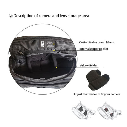 A White Rogue Sling Molle camera bag Photography kit bag protection gear details
