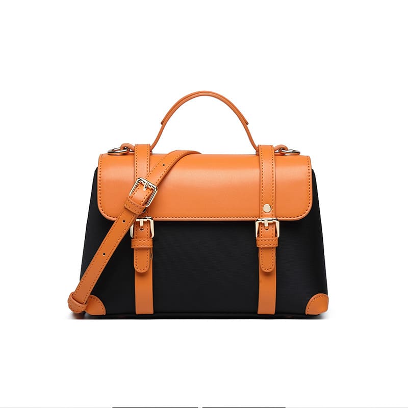 A Black Vegen Leather Crossbody Shoulder Bag Retro Handbag for Women Stylish
