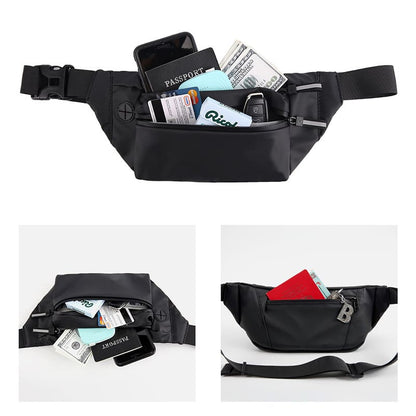 A Grey Cycling Fanny Pack Outdoor Waterproof Waist bag For Running Chest bag Capacity